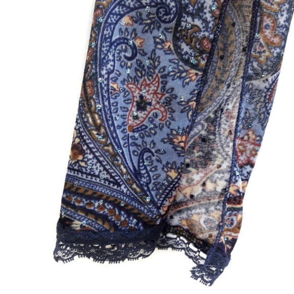 Jessica Max Y2K Top Pullover Embellished Lace Sparkle USA - Picture 5 of 8